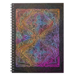 Rainbow Kaleidoscope Mandala Anteckningsbok