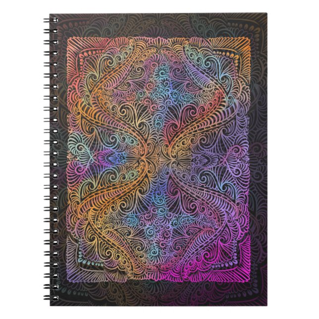 Rainbow Kaleidoscope Mandala Anteckningsbok (Framsidan)