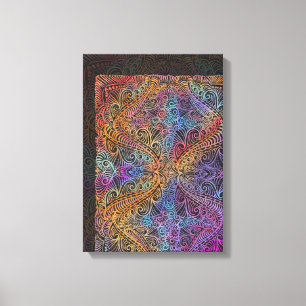 Rainbow Kaleidoscope Mandala Canvastryck
