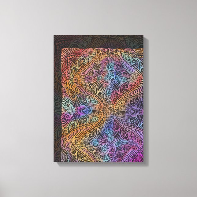 Rainbow Kaleidoscope Mandala Canvastryck (Framsida)