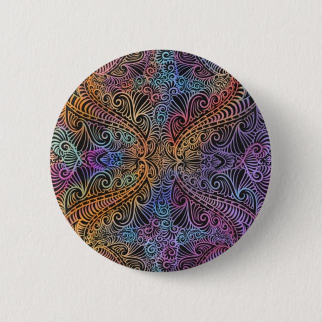 Rainbow Kaleidoscope Mandala Knapp (Framsida)