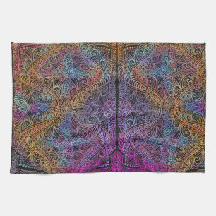 Rainbow Kaleidoscope Mandala Kökshandduk
