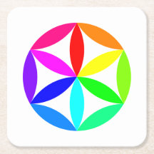 Rainbow Kaleidoscope Paper Coaster