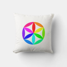 Rainbow Kaleidoscope Throw Pillow