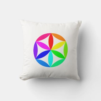 Rainbow Kaleidoscope Throw Pillow Kudde