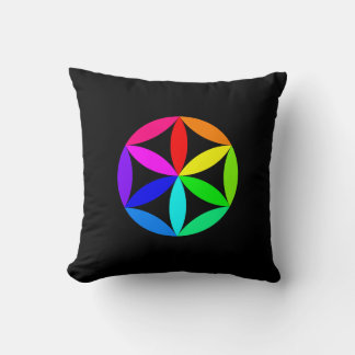 Rainbow Kaleidoscope Throw Pillow Kudde