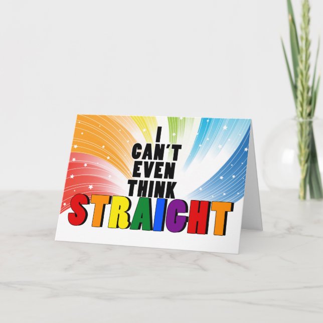 Rainbow kan inte Tänka RAK Lay Gay Miss You Kort (Framsida)