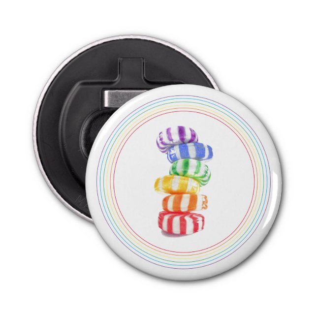 RAINBOW KANDY Button Bottenöppnare Flasköppnare (Framsidan)