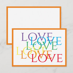 RAINBOW KÄRLEK 3,5x5-platta kort/Orange Anteckningskort