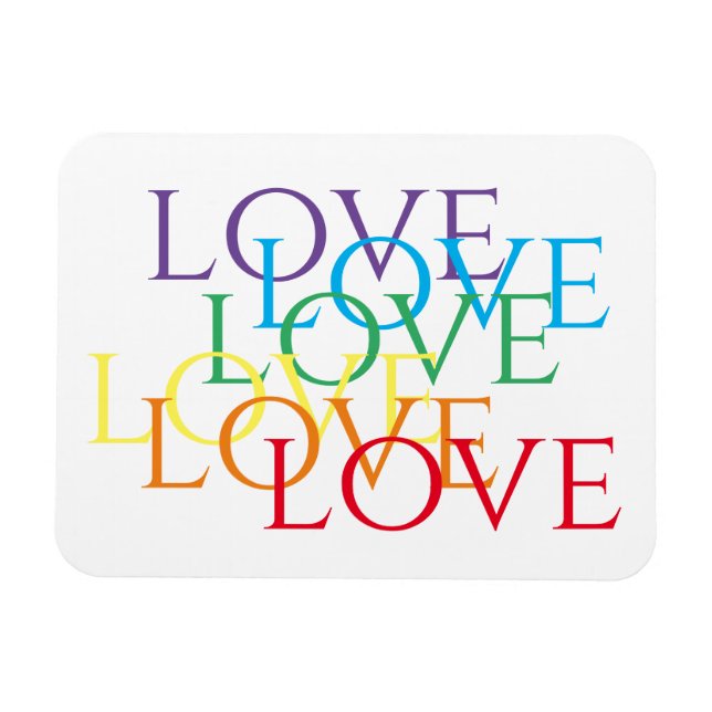 RAINBOW KÄRLEK 3 x 4 Flexibel magnet (Horisontell)