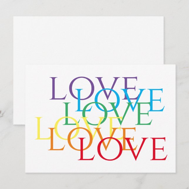 RAINBOW KÄRLEK 4.5x6.25-platta kort (Fram/baksida)