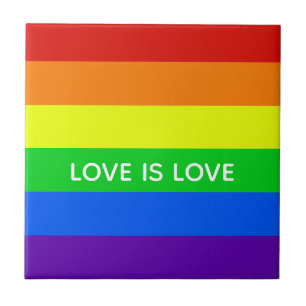 Rainbow Kärlek är Kärlek Colorful LGBTQ Gay pri Kakelplatta