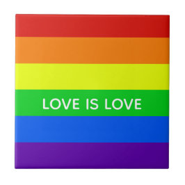 Rainbow Kärlek är Kärlek Colorful LGBTQ Gay pride Kakelplatta