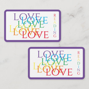 RAINBOW KÄRLEK bokmärke - 3,5 x 2 kort/Lila Anteckningskort