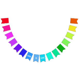 Rainbow KÄRLEK bunting You Customize Vimplar