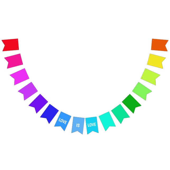 Rainbow KÄRLEK bunting You Customize Vimplar (Alla)