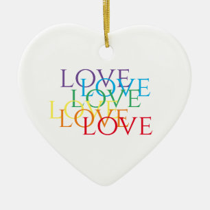 RAINBOW KÄRLEK Ceramic Heart Ornament