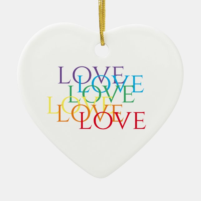 RAINBOW KÄRLEK Ceramic Heart Ornament (Framsidan)