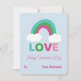Rainbow Kärlek Childrens Classroom Valentine Julkort