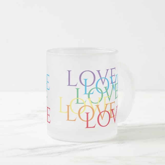 RAINBOW KÄRLEK Frostat Glass Mugg (Framsida höger)