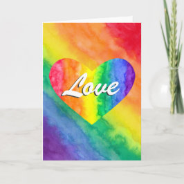 Rainbow Kärlek Heart Card Helgkort
