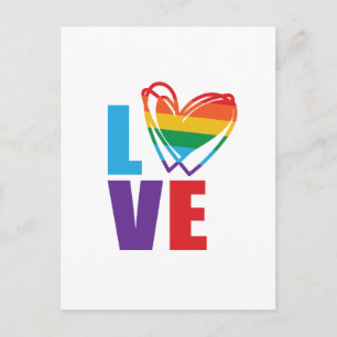 Rainbow Kärlek Heart Vykort