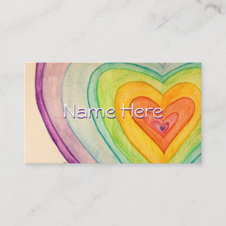 Rainbow Kärlek Hearts Art Affärskort Visitkort