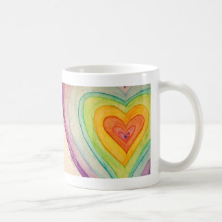 Rainbow Kärlek Hearts Art Coffee Mugg Kopp