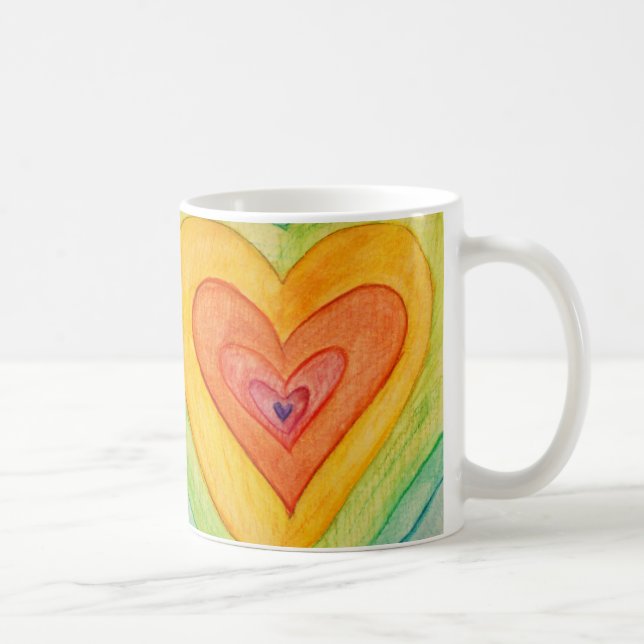 Rainbow Kärlek Hearts Art Coffee Mugg Kopp (Höger)