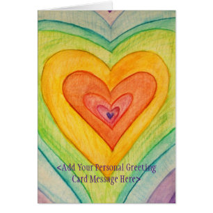 Rainbow Kärlek Hearts Art Greeting Cards Hälsningskort