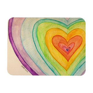 Rainbow Kärlek Hearts Inspirational Fridge Magnet