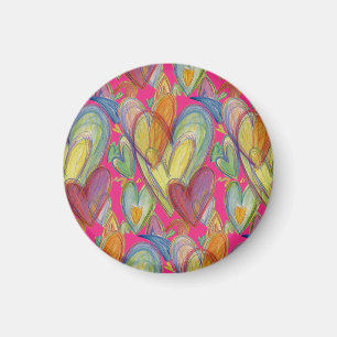 Rainbow Kärlek Hearts Inspirational Fridge Magnet