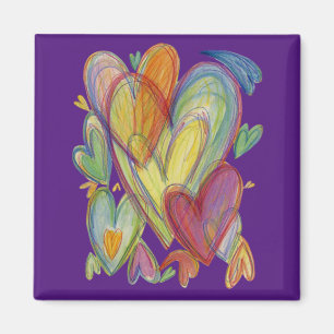 Rainbow Kärlek Hearts Inspirational Fridge Magnet