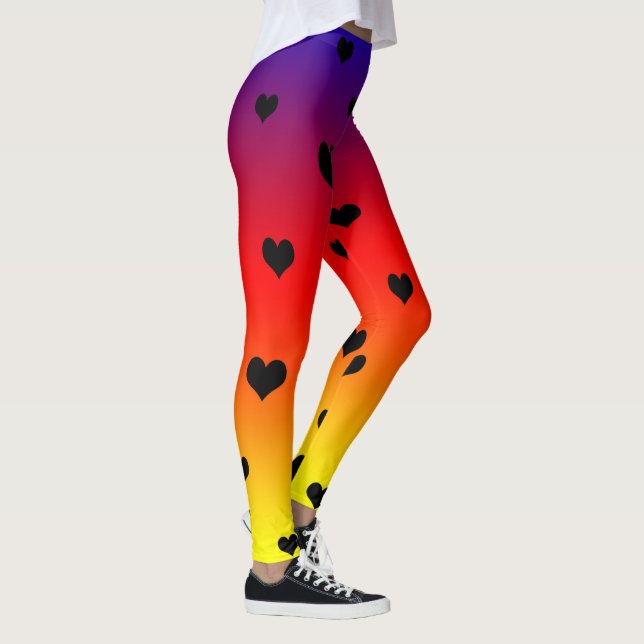 Rainbow Kärlek Hearts, Mönster Dam Leggings (Höger)