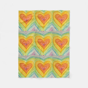 Rainbow Kärlek Hearts Mysiga Throw Blanket Ull Fleecefilt