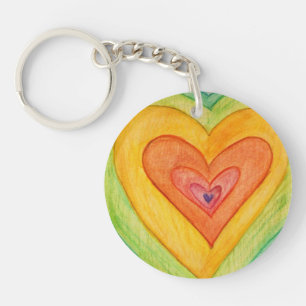 Rainbow Kärlek Hearts Ord Art Anpassningsbar Keych