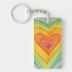 Rainbow Kärlek Hearts Ord Art Anpassningsbar Keych