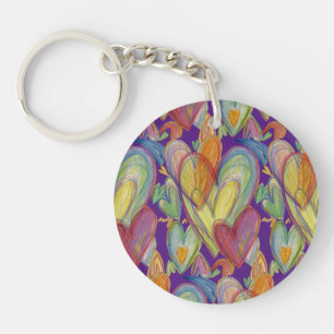 Rainbow Kärlek Hearts Ord Art Anpassningsbar Nycke