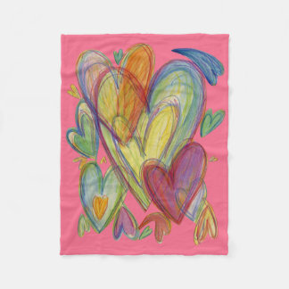 Rainbow Kärlek Hearts Soft Ull Throw Blanket Fleecefilt