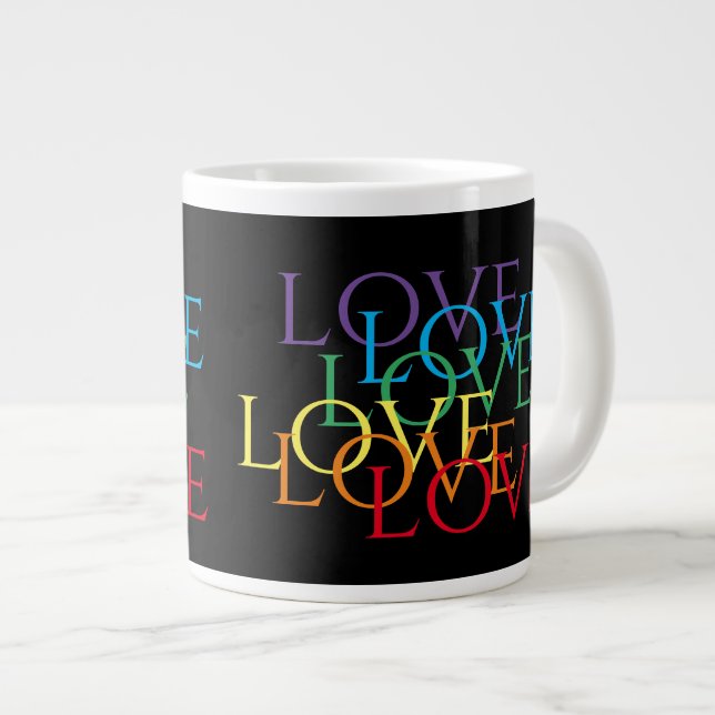 RAINBOW KÄRLEK II Big White Mugg Jumbo Mugg (Framsida höger)
