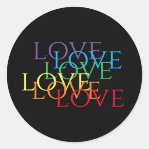 RAINBOW KÄRLEK II Small Round Stickers Runt Klistermärke