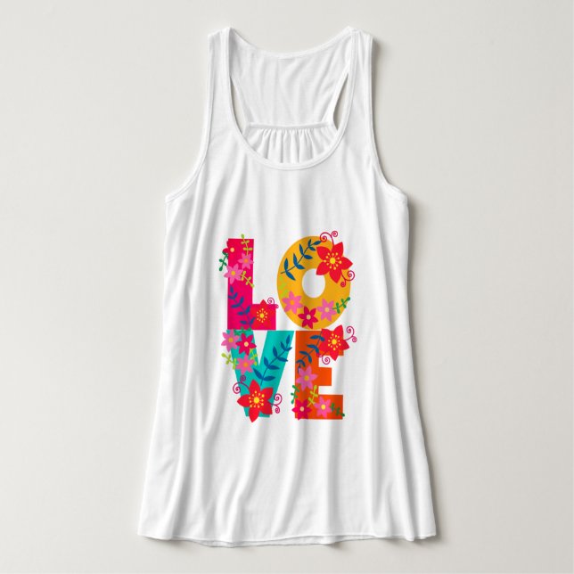 Rainbow Kärlek Linne Med Racerback (Design framsida)