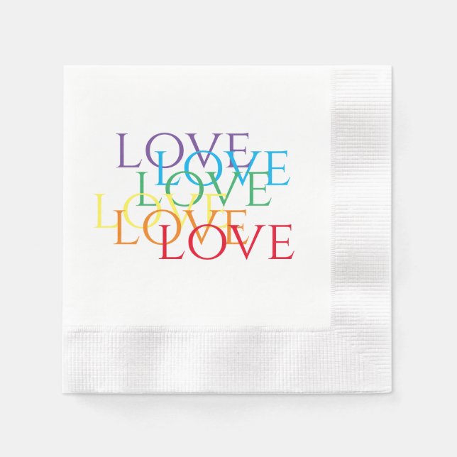 RAINBOW KÄRLEK myntade Pappra blöjor Pappersservett (Framsidan)