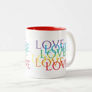 RAINBOW KÄRLEK Red Two Tone Mugg