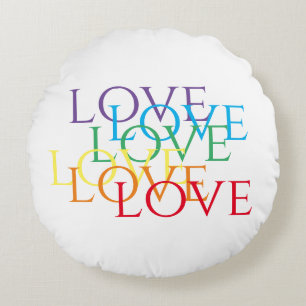 RAINBOW KÄRLEK Round Pillow Rund Kudde