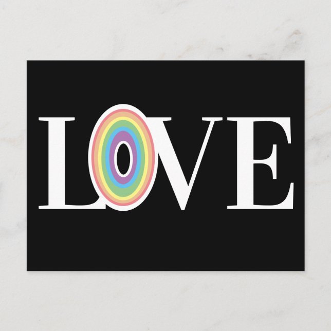 RAINBOW KÄRLEK SAMMA GENDER BRÖLLOP TACK VYKORT (Framsida)