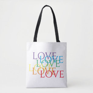 RAINBOW KÄRLEK Shoulder Tote Bag Tygkasse