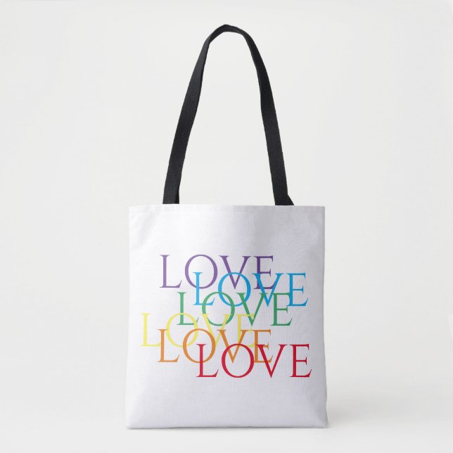 RAINBOW KÄRLEK Shoulder Tote Bag Tygkasse (Framsida)
