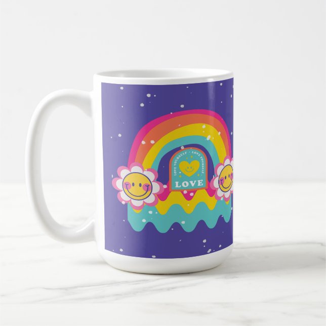 Rainbow Kärlek själv Kaffemugg (Vänster)