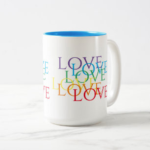 RAINBOW KÄRLEK Tall Blue Two Tone Mugg